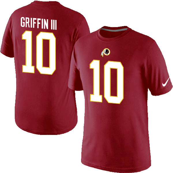 NFL Washington Redskins #10 Griffin III Red T-Shirt