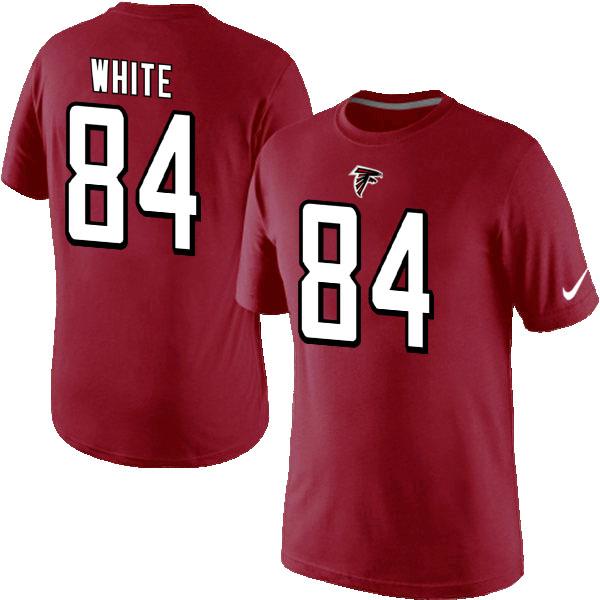 NFL Atlanta Falcons #84 White Red Color T-Shirt