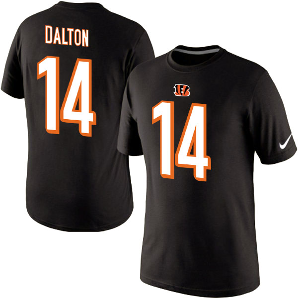 NFL Cincinnate Bengals #14 Dalton Black Color T-Shirt