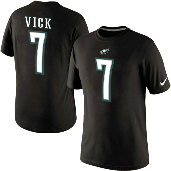 NFL Philadelphia Eagles #7 Vick Black T-Shirt