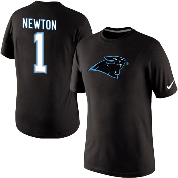 NFL Carolina Panthers #1 Newton Black T-Shirt