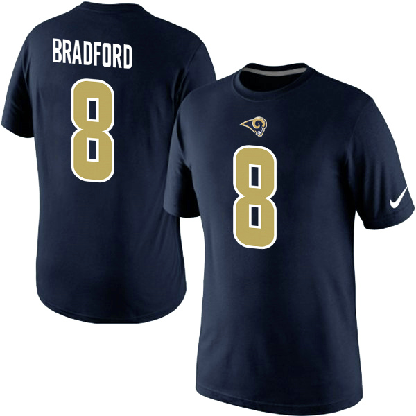 NFL St.Louis Rams #8 Bradford Blue T-Shirt