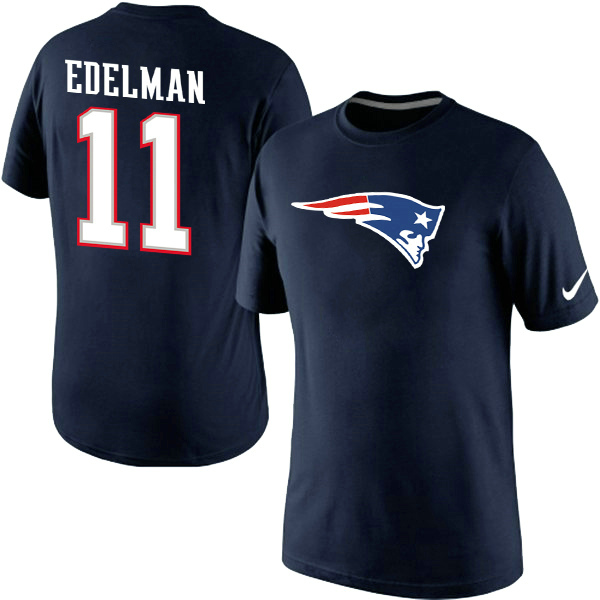 NFL New England Patriots #11 Edelman Blue T-Shirt