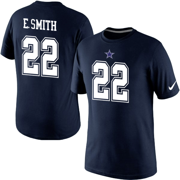 NFL Dallas Cowboys #22 E.Smith Blue Color T-Shirt