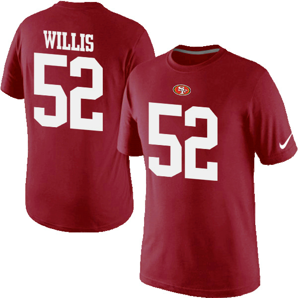 NFL San Francisco 49ers #52 Willis Red T-Shirt