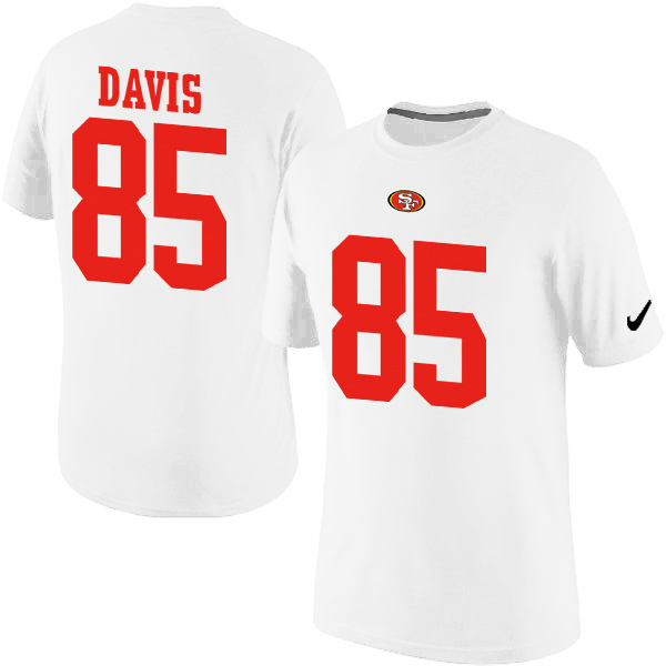 NFL San Francisco 49ers #85 Davis White Color T-Shirt