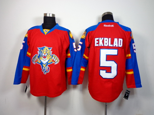 NHL Florida Panthers #5 Ekblad Red Blue Jersey