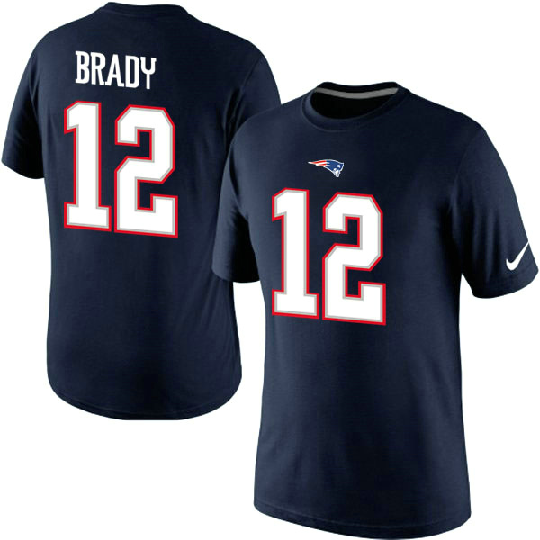 NFL New England Patriots #12 Brady Blue Color T-Shirt