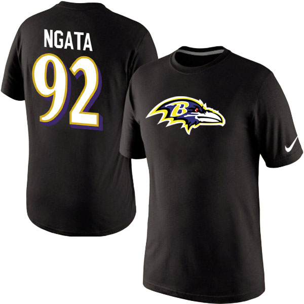 NFL Baltimore Ravens #92 Ngata Black Color T-Shirt