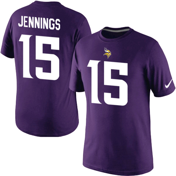 NFL Minnesota Vikings #15 Jennings Purple Color T-Shirt