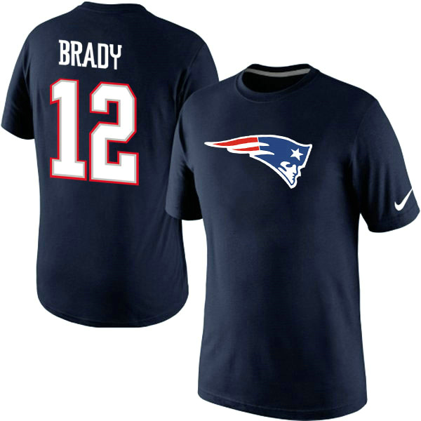 NFL New England Patriots #12 Brady Blue T-Shirt