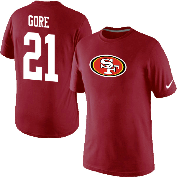 NFL San Francisco 49ers #21 Gore Red T-Shirt