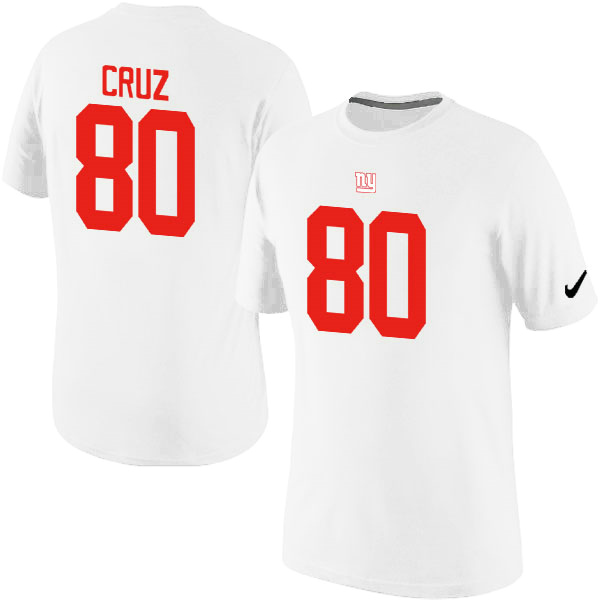 NFL New York Giants #80 Cruz White Color T-Shirt