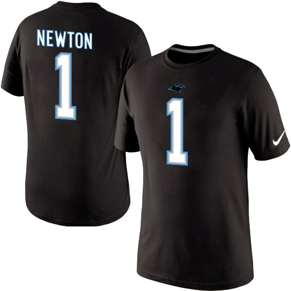 NFL Carolina Panthers #1 Newton Black Color T-Shirt