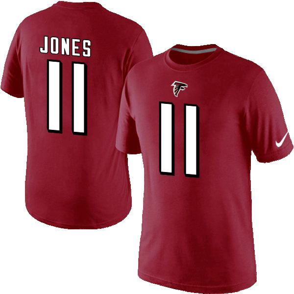 NFL Atlanta Falcons #11 Jones Red T-Shirt