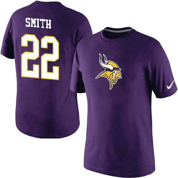 NFL Minnesota Vikings #22 Smith Purple T-Shirt