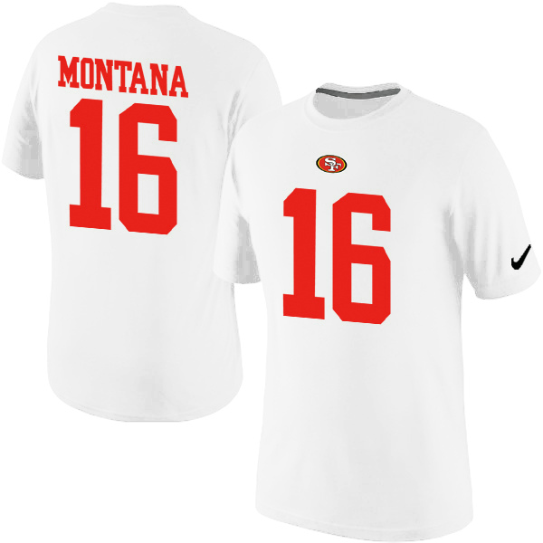 NFL San Francisco 49ers #16 Montana White Color T-Shirt