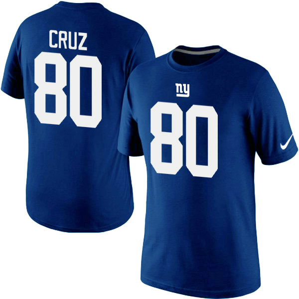 NFL New York Giants #80 Cruz Blue T-Shirt
