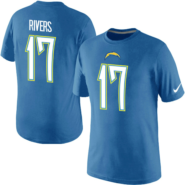 NFL San Diego Chargers #17 Rivers L.Blue T-Shirt