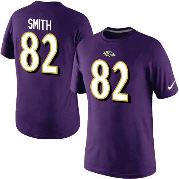 NFL Baltimore Ravens #82 Smith Purple T-Shirt