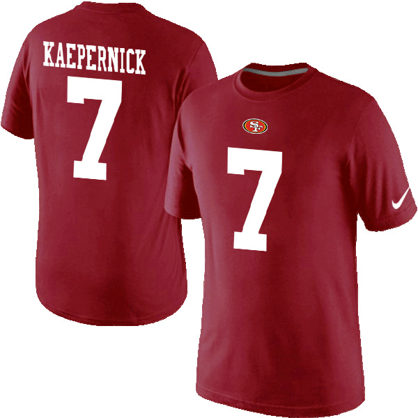 NFL San Francisco 49ers #7 Kaepernick Red Color T-Shirt