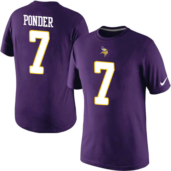 NFL Minnesota Vikings #7 Ponder Purple T-Shirt