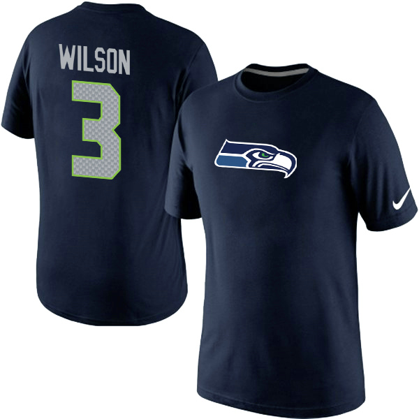 NFL Seattle Seahawks #3 Wilson Blue Color T-Shirt