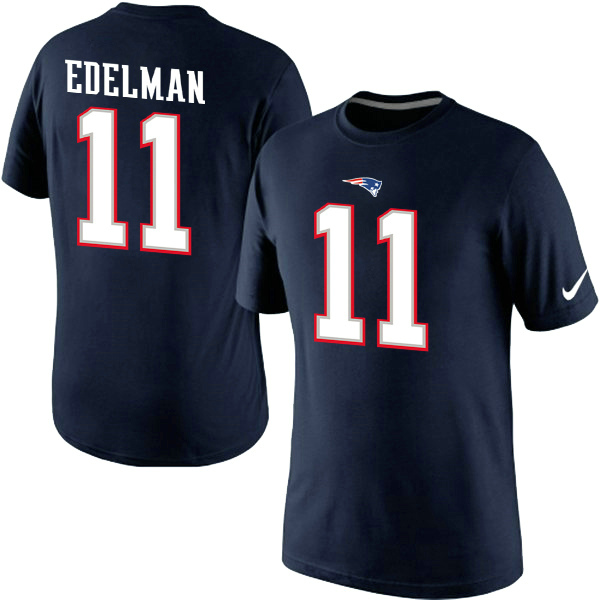 NFL New England Patriots #11 Edelman Blue Color T-Shirt