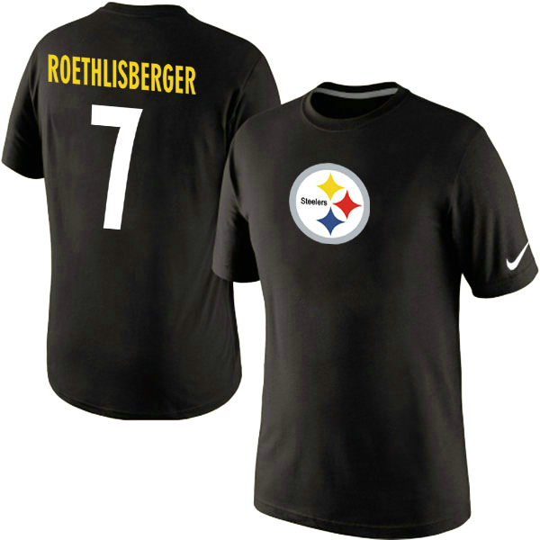 NFL Pittsburgh Steelers #7 Roethlisberger Black T-Shirt