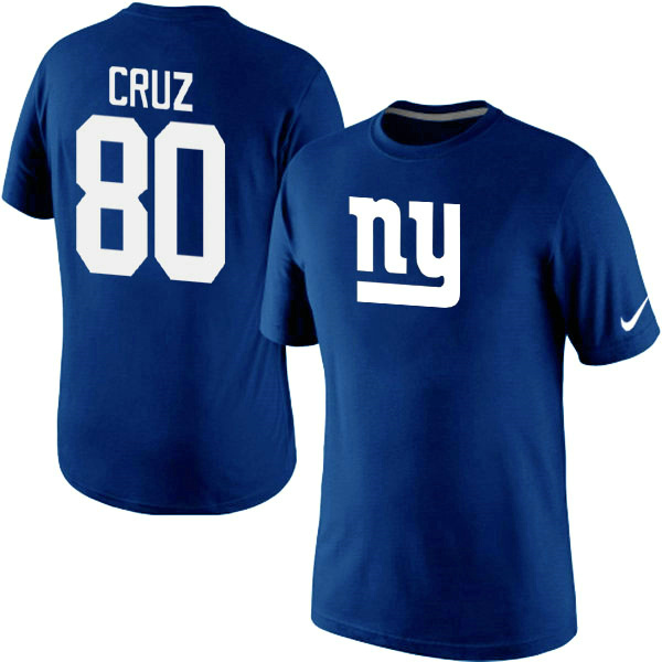 NFL New York Giants #80 Cruz Blue Color T-Shirt