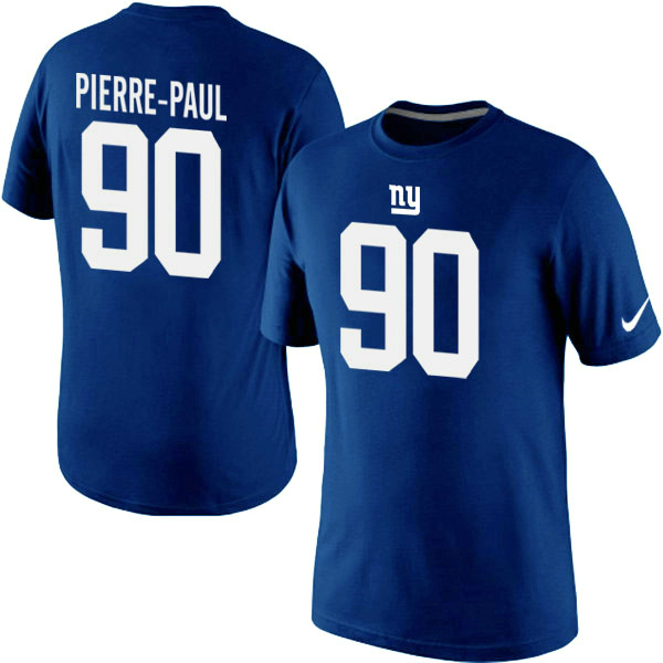 NFL New York Giants #90 Pierre-Paul Blue Color T-Shirt