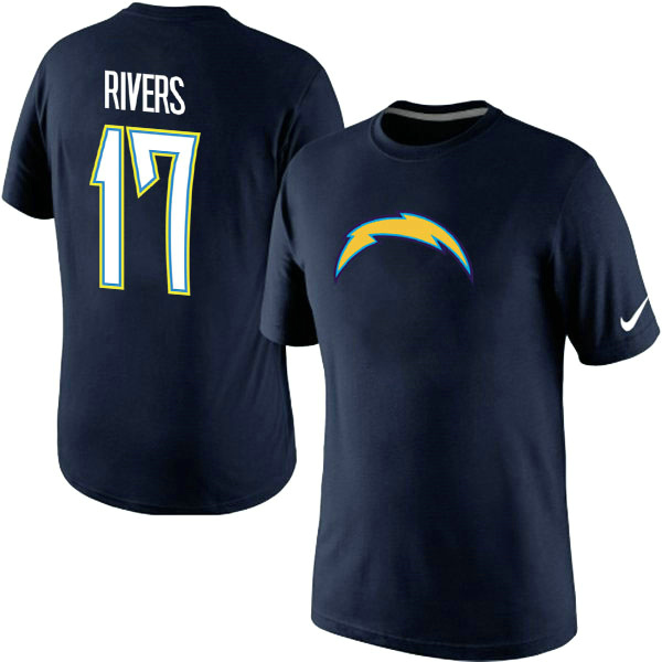 NFL San Diego Chargers #17 Rivers Blue T-Shirt