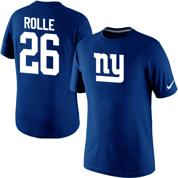 NFL New York Giants #26 Rolle Blue Color T-Shirt