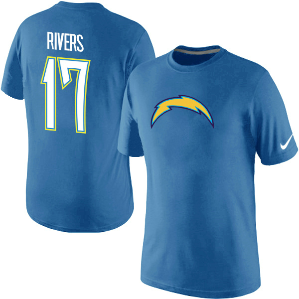 NFL San Diego Chargers #17 Rivers L.Blue Color T-Shirt