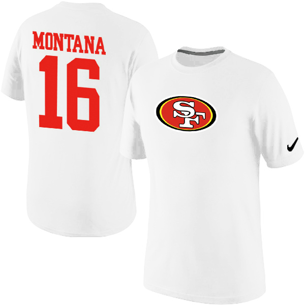 NFL San Francisco 49ers #16 Montana White T-Shirt