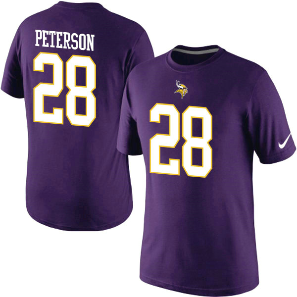 NFL Minnesota Vikings #28 Peterson Purple T-Shirt