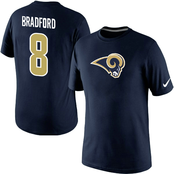 NFL St.Louis Rams #8 Bradford Blue Color T-Shirt