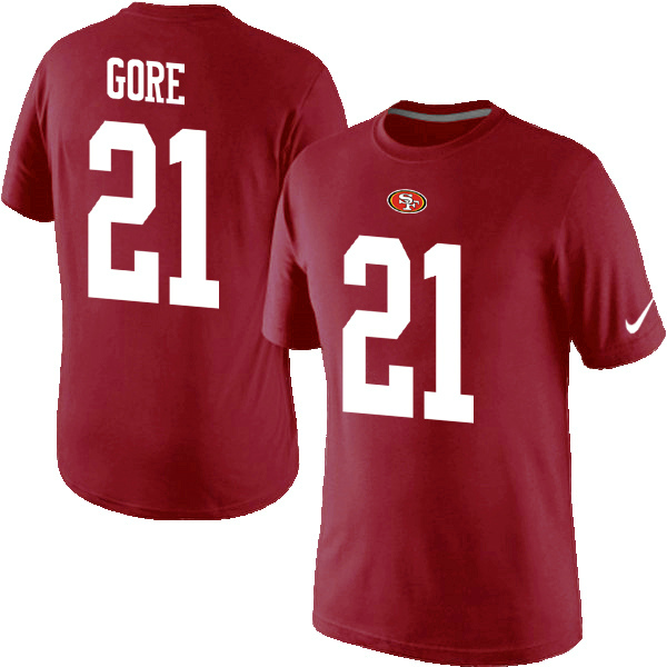 NFL San Francisco 49ers #21 Gore Red Color T-Shirt