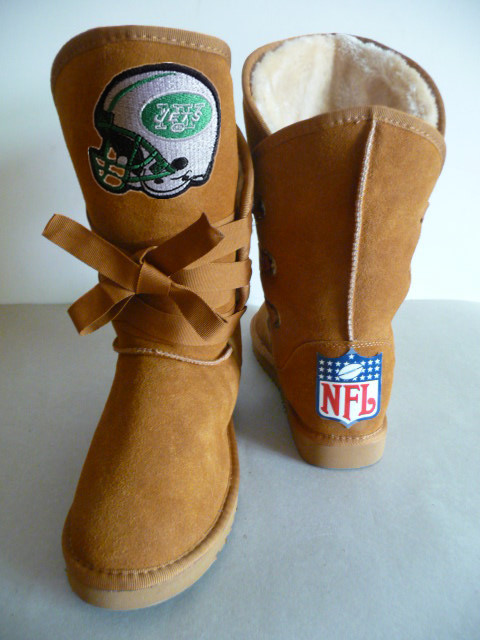 NFL New York Jets Maroon Color Women Boots