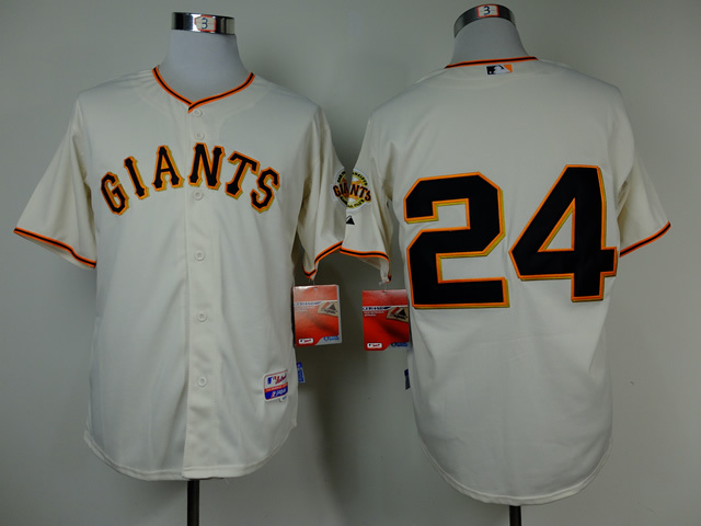 MLB San Francisco Giants #24 Willie Mays 2014 Cream Throwback Jersey