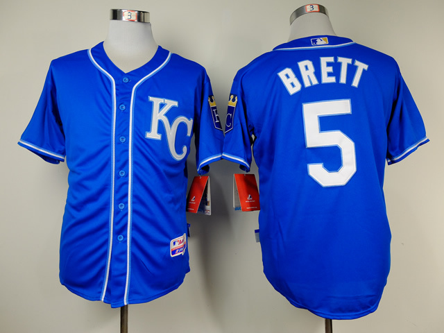 MLB Kansas City Royals #5 Brett Blue Jersey