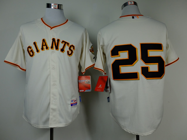 MLB San Francisco Giants #25 Barry Bonds Cream Throwback Jersey