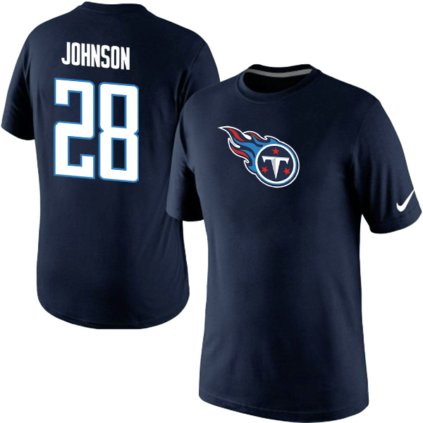 NFL Tennessee Titans #28 Johnson Blue T-Shirt