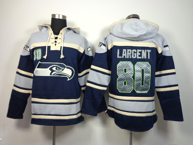 NFL Seattle Seahawks #80 Largent Blue Hoodie