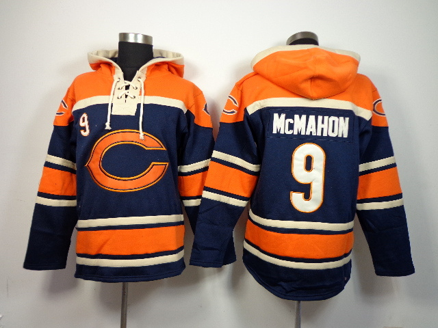NFL Chicago Bears #9 McMahon Blue Orange Hoodie