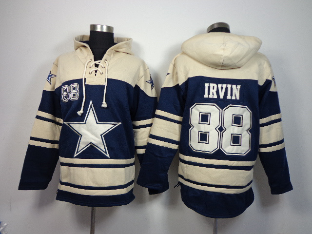 NFL Dallas Cowboys #88 Irvin Blue Cream Hoodie