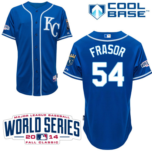 MLB Kansas City Royals #54 Frasor Blue 2014 World Series Jersey