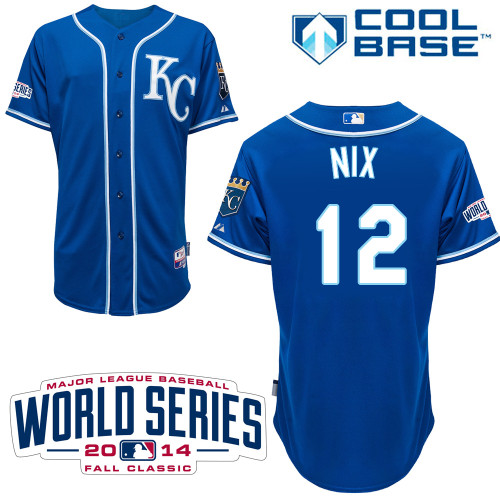 MLB Kansas City Royals #12 Nix Blue 2014 World Series Jersey