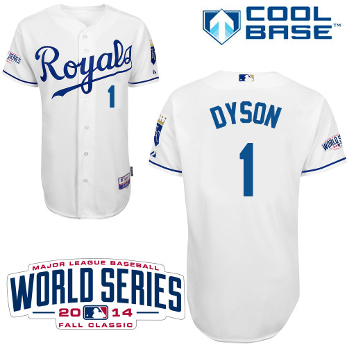 MLB Kansas City Royals #1 Dyson White 2014 World Series Jersey