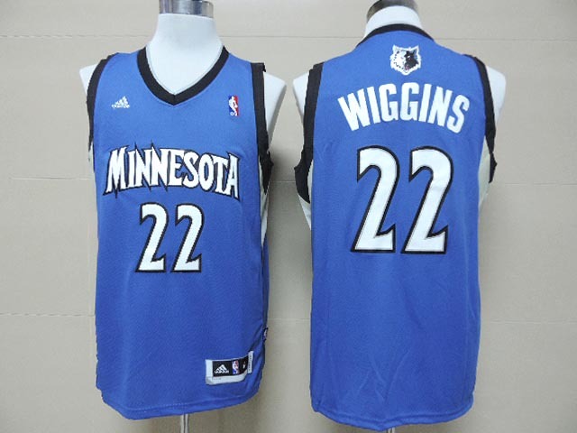NBA Minnesota timberwolves #22 Wiggins Blue  Jersey